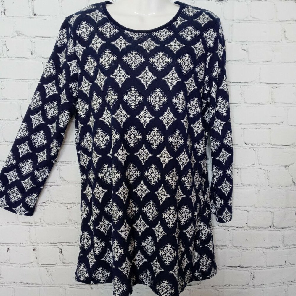 Kim Rogers Geometric Paisley Top Size Small